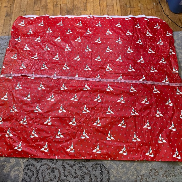 Vintage 90s Christmas Holly Goose Rectangle Tablecloth - Picture 3 of 3
